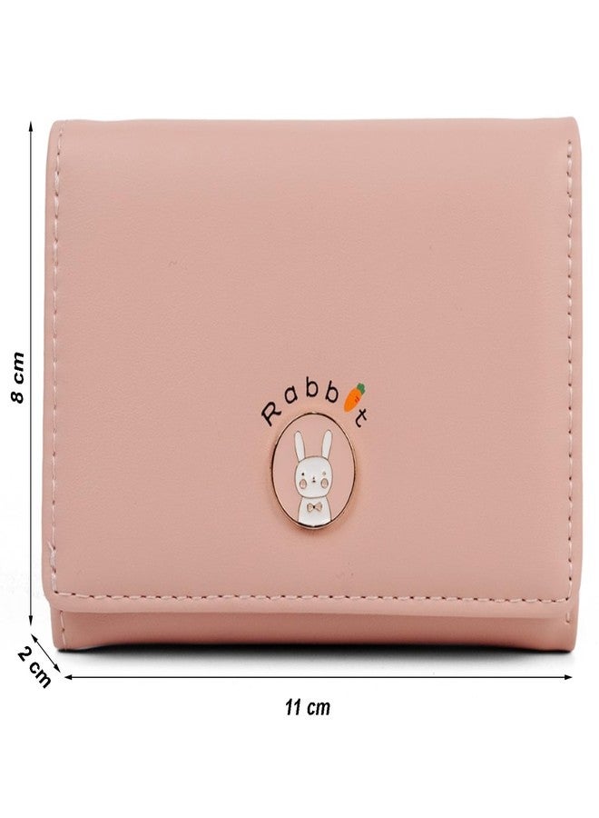 INOVERA (LABEL) Tri-fold Wallet for Womens & Girls - Faux Leather Mini Wallets - Stylish Cash, Card Holder Small Hand Purse (Pink) - Image 2